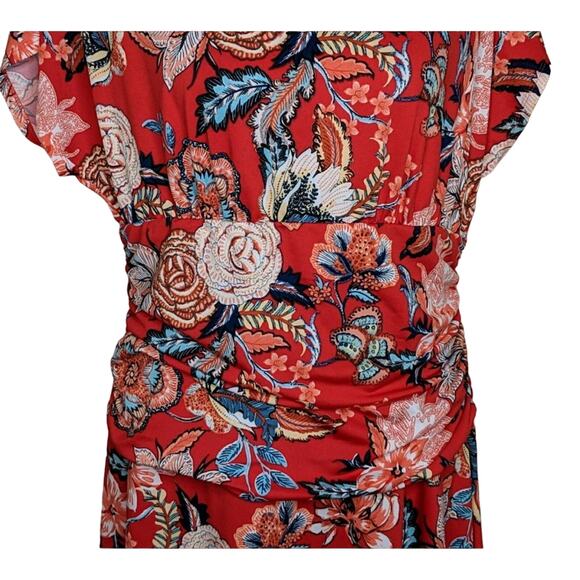 Rabbit Rabbit Rabbit Floral Dress Short Sleeve Boatneck 16 New - Picture 4 of 8
